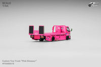 Pink Roxy Dino Custom Tow Truck Flat Bed  Micro Turbo 1/64 scale