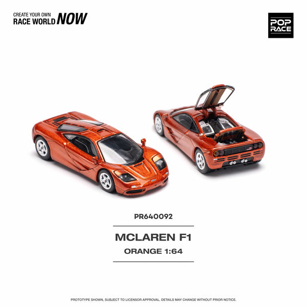 McLaren F1 Orange Pop Race 1/64 scale