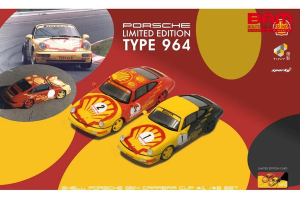 Porsche 911  964 Carrera Cup Shell Combo Pirelli #1 Kaufmann & Carrera Cup Shell trophy Tiny Sparky 1/64