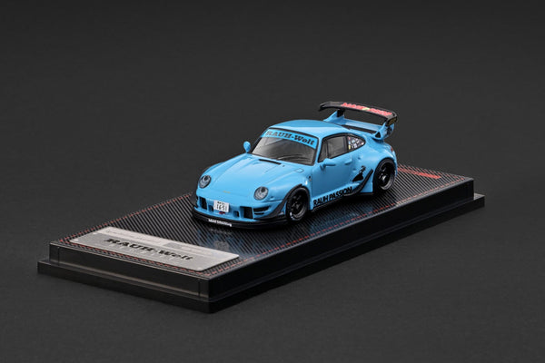 (PRE-ORDER) Porsche RWB 993 Light Blue Ignition Model 1/64 IG4211