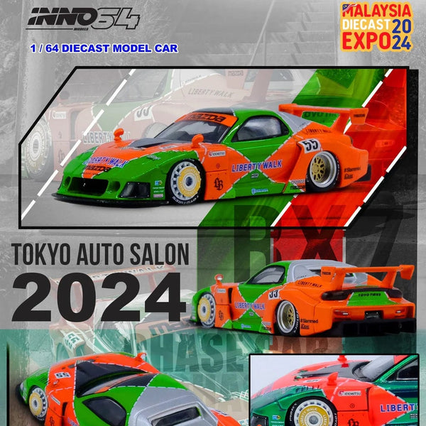 Mazda RX7 LBWK FD3S Liberty Walk Super Silhouette MDX Malaysia Diecast Expo 2024 Special Edition Inno64 1/64 scale