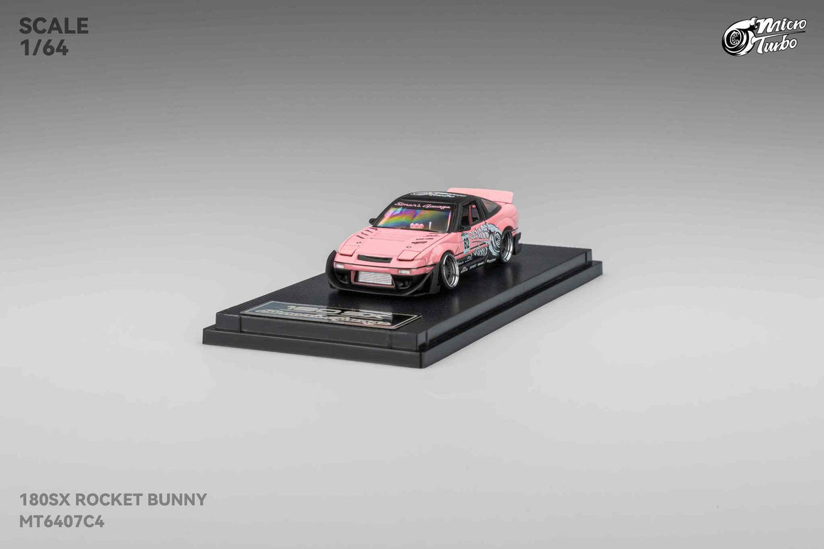 Simon's Garage Custom Nissan 180SX RB Metallic Pink Micro Turbo 1/64 scale