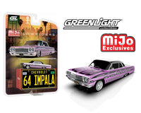 (PRE-ORDER) Lowriders 1964 Chevrolet Impala SS w/ Mini Metal License Plate Pink Mijo Exclusives Greenlight 1:64 51757-A