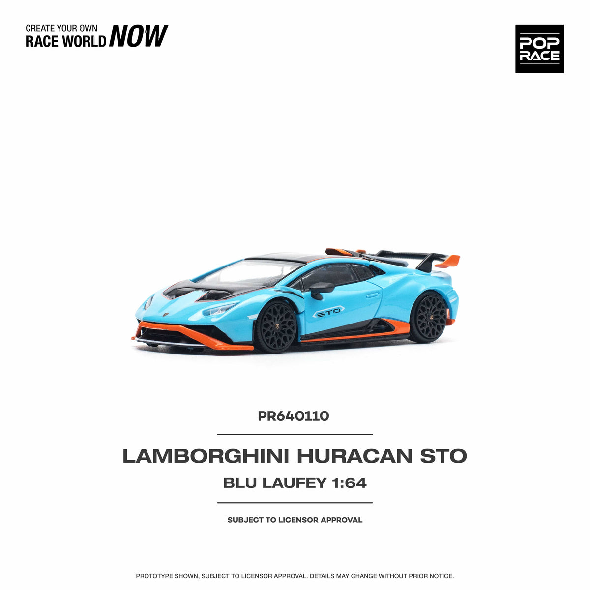 Lamborghini Huracan STO Blu Laufey Arancio Xanto Pop Race 1/64 scale