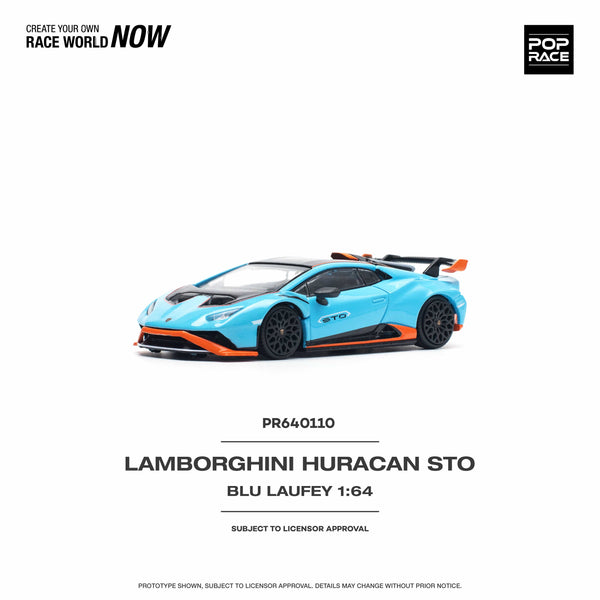 Lamborghini Huracan STO Blu Laufey Arancio Xanto Pop Race 1/64 scale