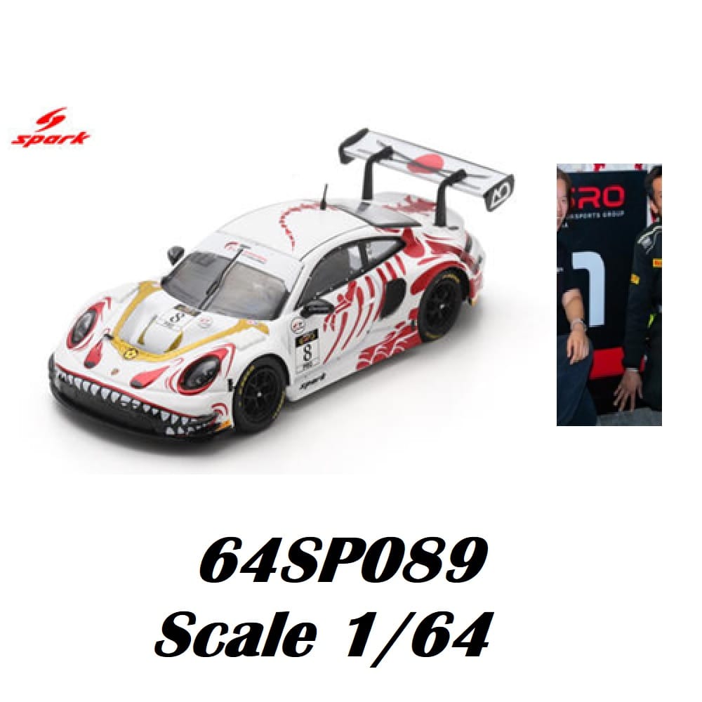 (PRE-ORDER) Porsche 911 GT3 R No. 8 AO Racing Suzuka 1000km 2026 Winner with Pit Board Spark 1/64