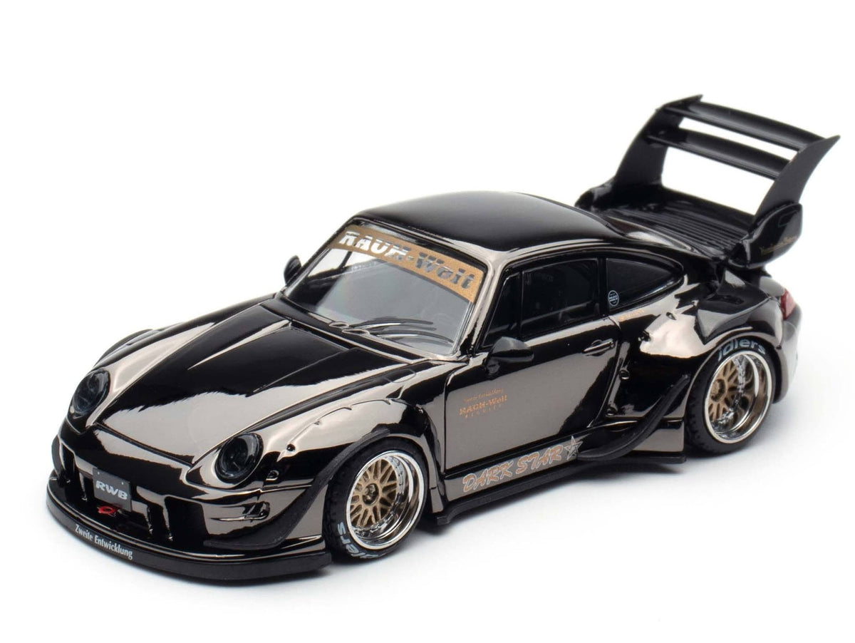 Chrome Metallic Black Porsche Rauh-Welt Begriff RWB 993 Black Ignition Model 1/64 scale