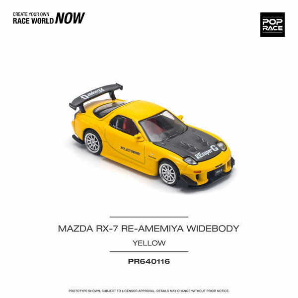 Mazda RX-7 FD3S Re-amemiya Widebody Yellow 1/64 Pop Race