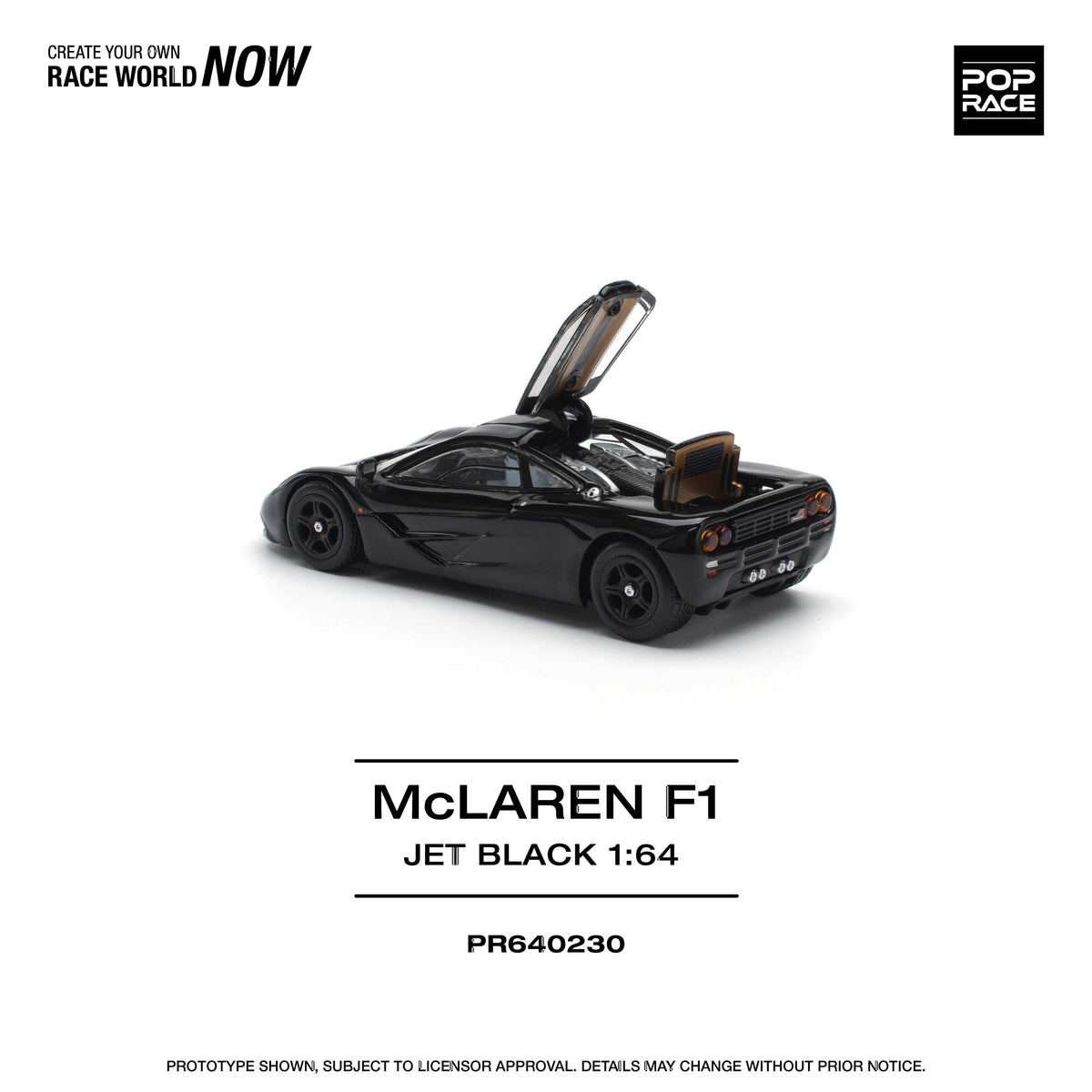 McLaren F1 Jet Black Pop Race 1/64 scale