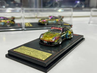 Chase Chrome Porsche RWB 993 Rauh-Welt Begriff  Matte Green Ignition Model 1/64 scale