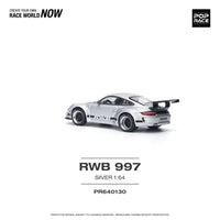 Porsche 997 RWB Silver 1/64 scale Pop Race