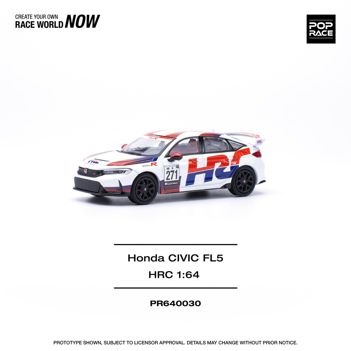 Honda Civic Type-R FL5 TCR - HRC Pop Race 1/64 scale