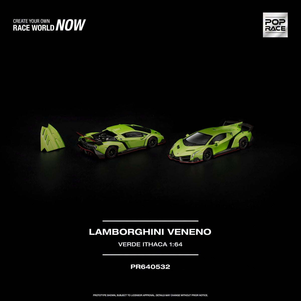 Lamborghini Veneno Verde Ithaca | Pop Race 1:64 | Pre-order PR640532
