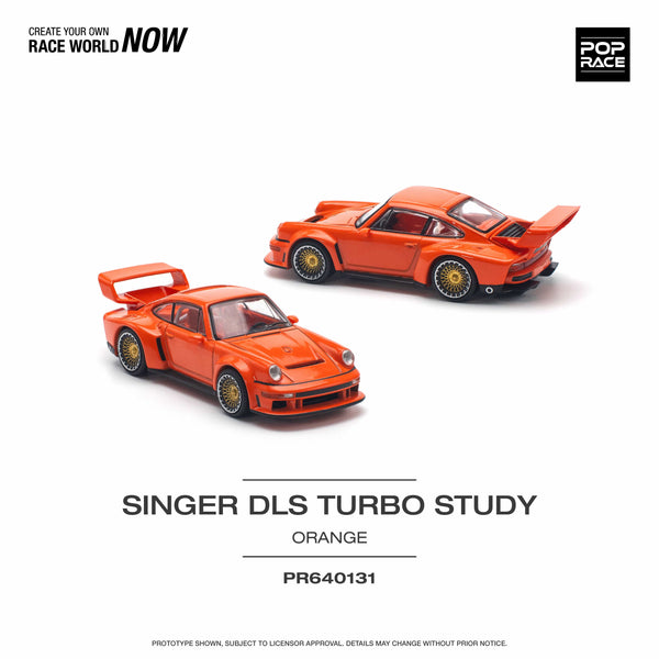 Porsche Singer DLS Track Orange 1/64 scale Pop Race miniature car