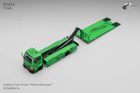 Green Rexy Dino Custom Tow Truck Flat Bed  Micro Turbo 1/64 scale
