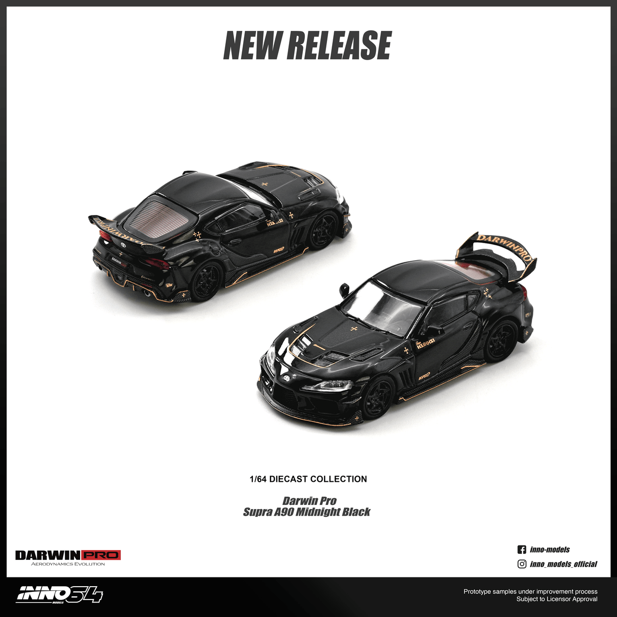 Toyota Supra A90 Darwin Pro Gloss Black Inno64 1/64 scale