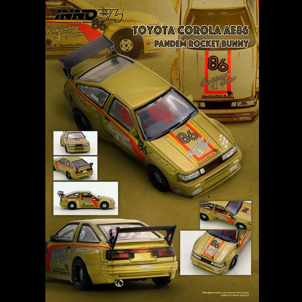 Toyota PANDEM Rocket Bunny AE86 Levin Gold - INNO64