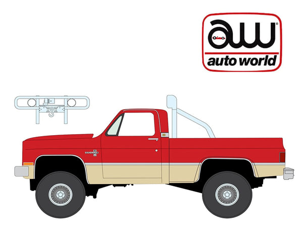 Auto World 1987 Chevy Silverado Fleetside 4x4 Red 1/64 AWSP216-24B