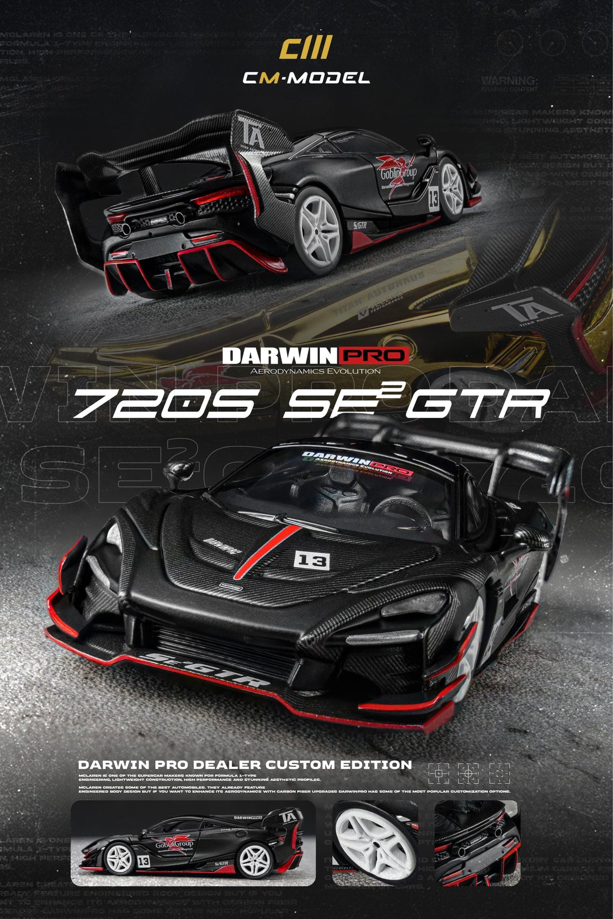 DarwinPro 720SeGTR Matt Black | CM Model 1:64 | Pre-order CM64-720SeGTR-02
