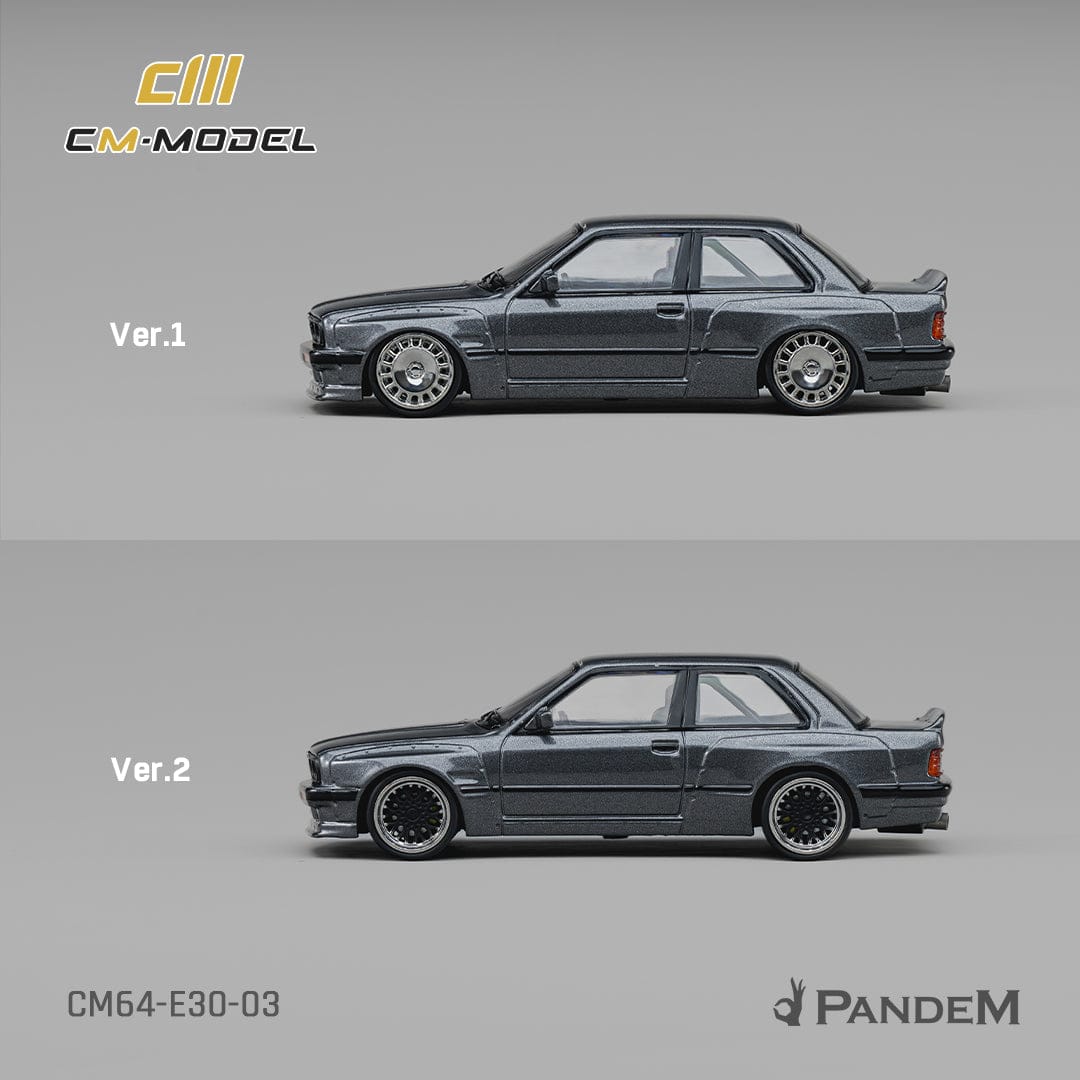 (PRE-ORDER) BMW Pandem M3 E30 Metallic Gunmetal Gray CM Model 1/64 CM64-E30-03
