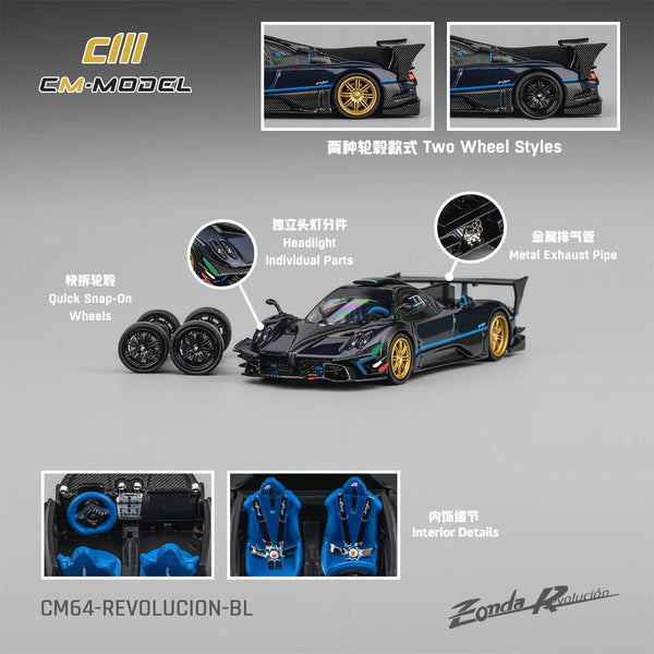 Pagani Zonda Revolucion Blue CM Model 1/64 | Hanz Driven CM64-Revolucion-BL