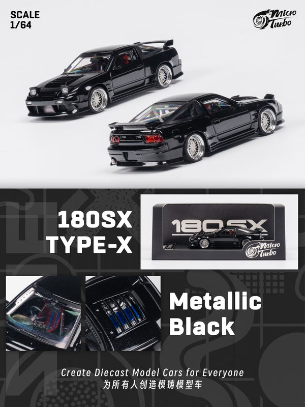 Nissan 180SX Type X Black Micro Turbo 1/64 scale