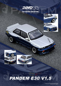 BMW E30 M3 Silver Blue Inno64  1/64 scale