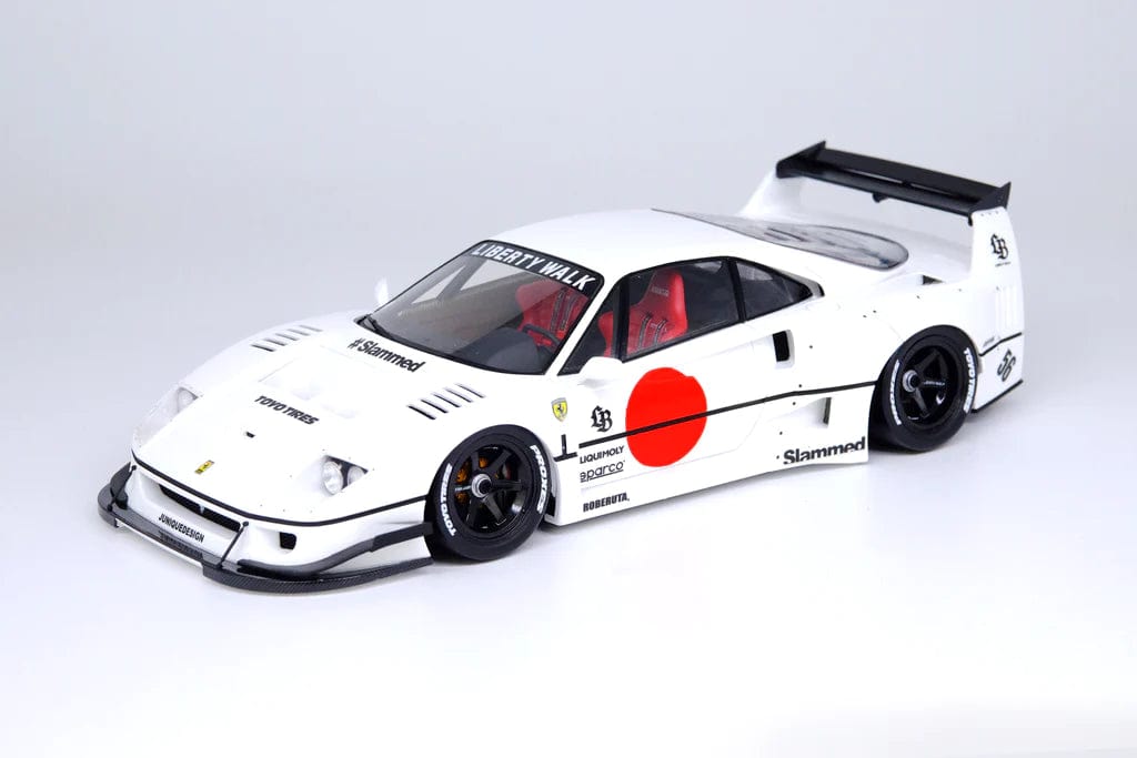 F40 White Tokyo Auto Salon 2023 Liberty Walk INNO18 1/18 RESIN LBWK