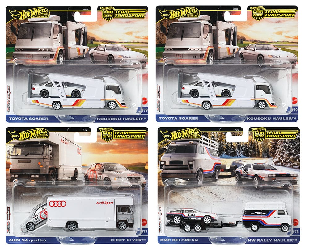 Hot Wheels Team Transport 2024 F Case 4x car set 1/64 scale