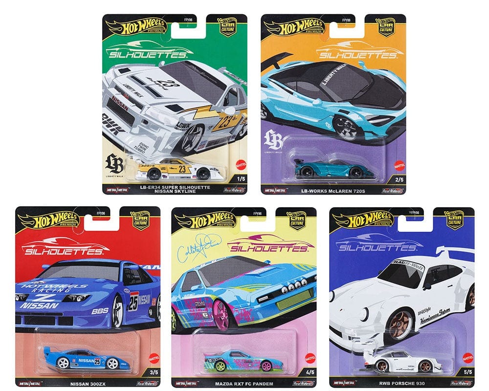 Hot Wheels Car Culture 2025 G Case Silhouettes (5 car set) 1/64 scale (pre-order)