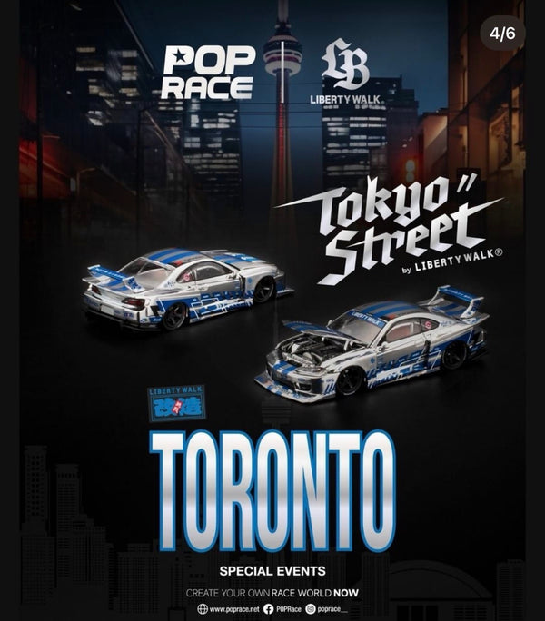 Nissan Silvia S15 LB Super Silhouette Silver Chrome Canada Diecast Expo 2026 Event Edition Pop Race 1/64 PR640571