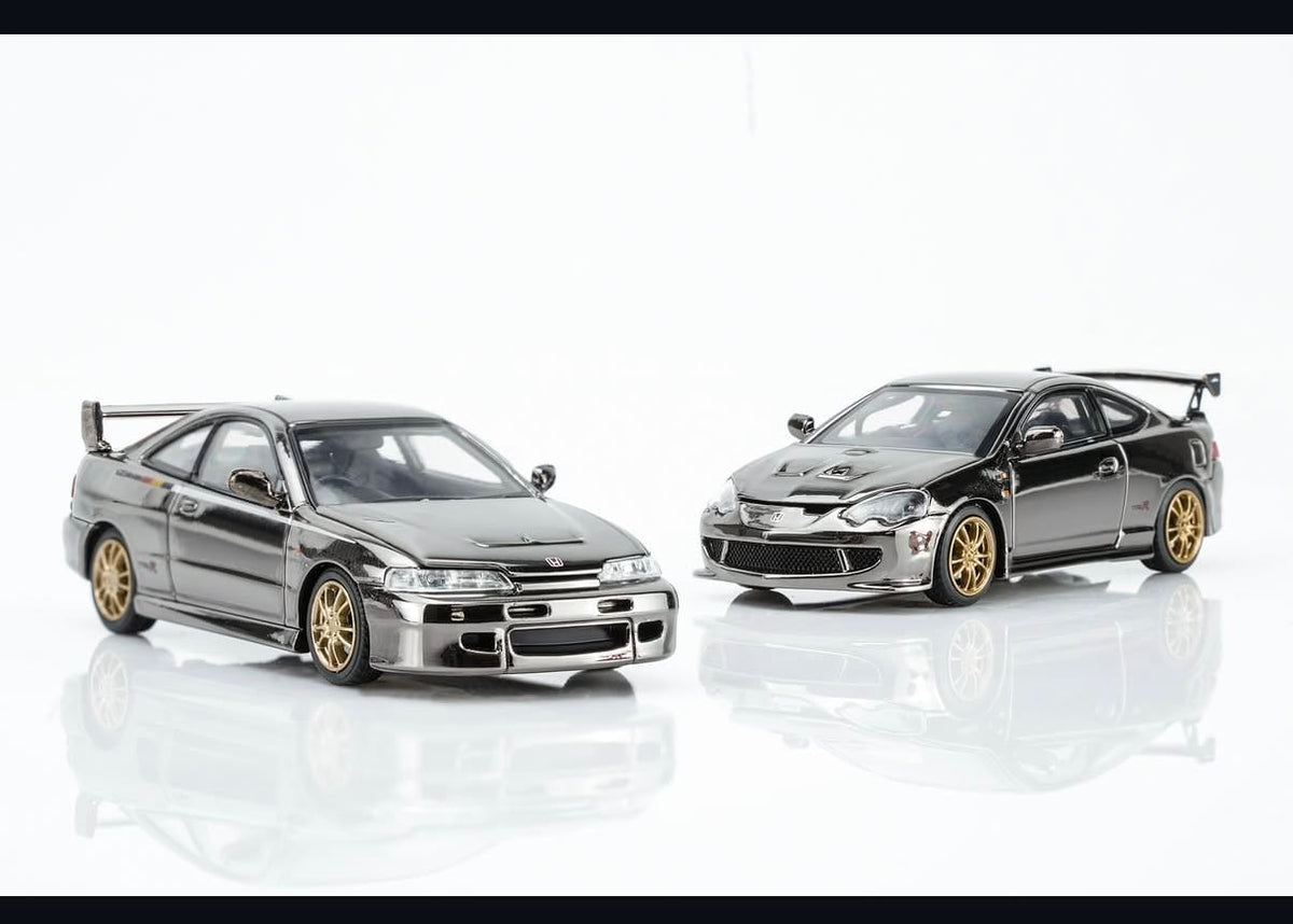 Honda Integra Type R DC2 & DC5 Mugen Customized Black Chrome 2-Car Set Numbered Motorhelix TMCS 2026 Limited Edition 499pcs made