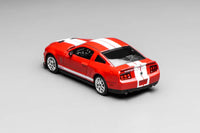 Ford Mustang Shelby GT500 2007 RED with White Stripes Motorhelix x Greenlight 1:64