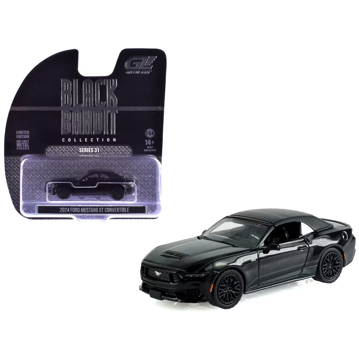 2024 Ford Mustang GT Convertible Black Bandit Series 31 Greenlight 1:64