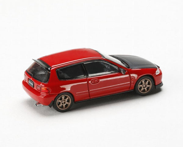 Honda Civic (EG6) SIR-II JDM Style Milano Red with Carbon Hood Hobby Japan 1:64