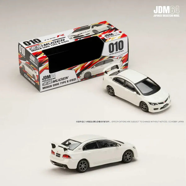 Mugen Civic Type R (FD2) in Championship White - Hobby Japan 1/64 HJDM010-16
