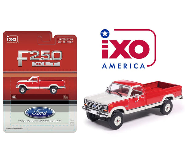 1984 Ford F250 XLS Lariat Long Bed Styleside 4x4 Red IXO 1/64 IA64028