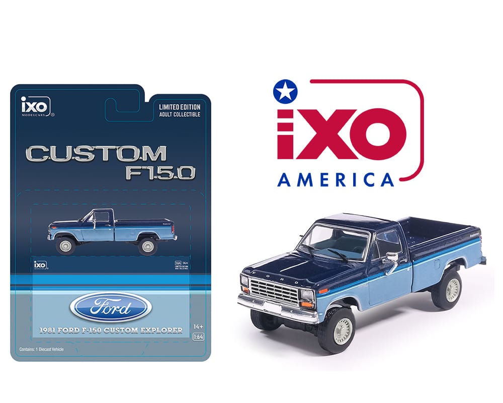IXO 1981 Ford F150 Custom Explorer Blue Two Tone 1/64 IA64030