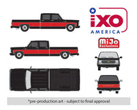 (Pre-order) 1979 Chevrolet Scottsdale C20 Crew Cab Black w/ Red two Tone Limited Edition IXO Model 1:64 IAPR1015