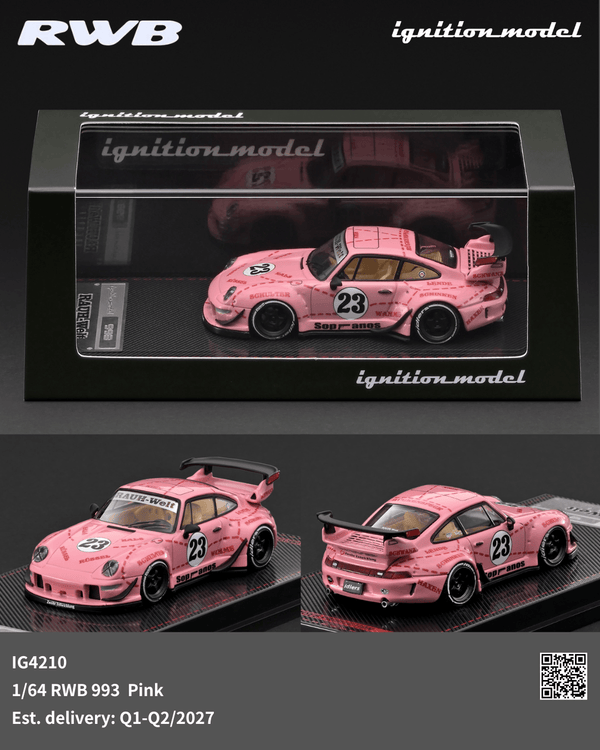(PRE-ORDER) Porsche RWB 993 Pink Ignition Model 1/64 IG4210