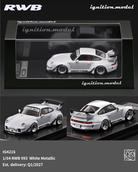 (PRE-ORDER) Porsche RWB 993 White Metallic Ignition Model 1/64 IG4216