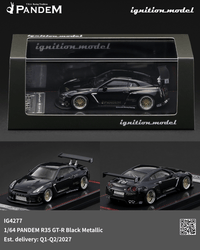 (PRE-ORDER) Nissan Pandem R35 GT-R Black Metallic Ignition Model 1/64