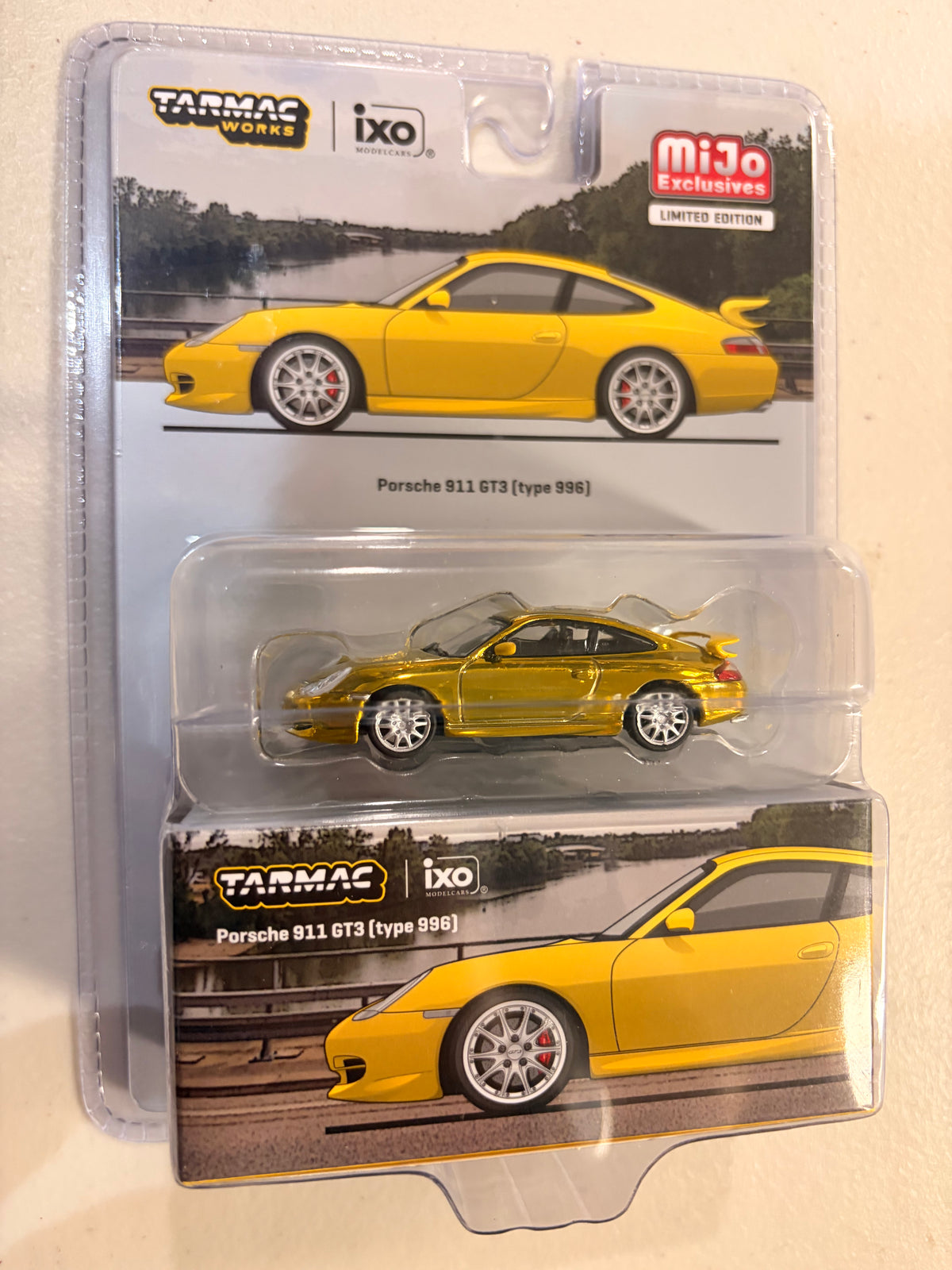 Chase Gold Chrome Porsche 911 GT3 996 Yellow Ixo Models Tarmac Works  Limited Edition