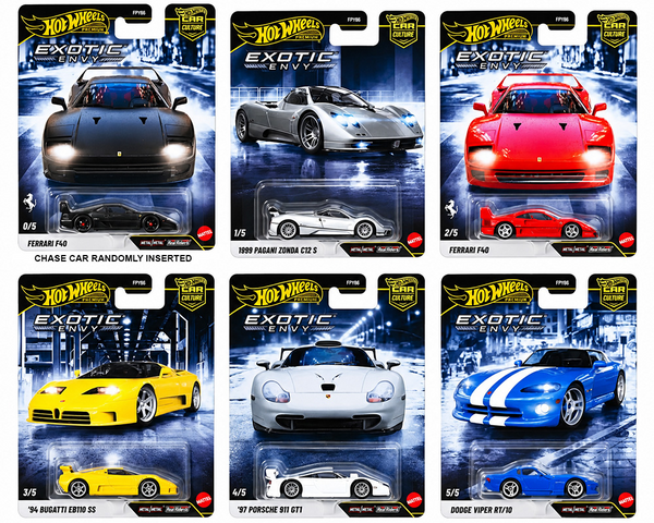 Exotic Envy Hot Wheels Car Culture 2027 B Assortment 1/64 scale Case of 10x cars