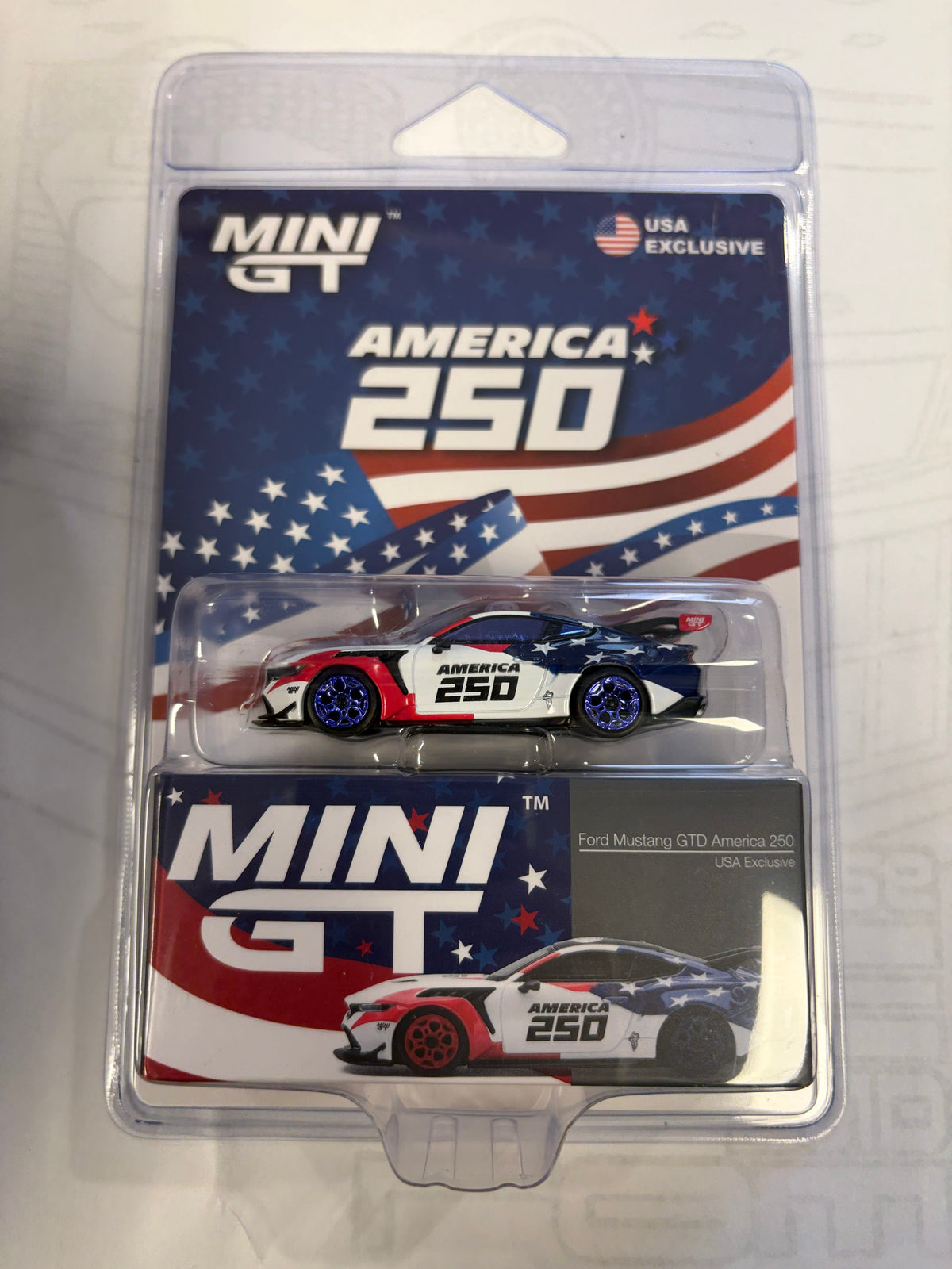 Ford Racing Sweatshirt Ford Mustang GTD America 250 USA Exclusive | Mini GT 1:64 – Hanz Driven