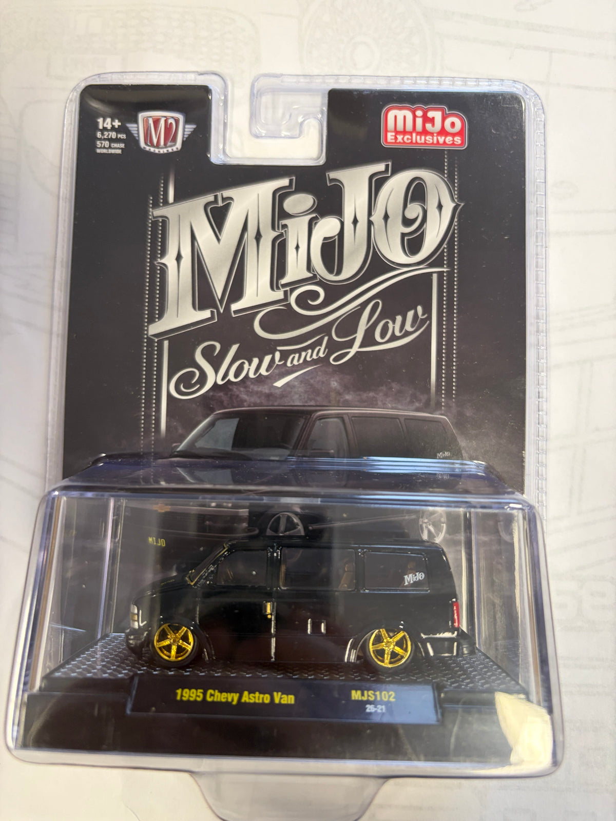 1995 Chevrolet Astro Van Custom Slow & Low Black MiJo Exclusives | M2 Machines 1:64 31500-MJS102 chase