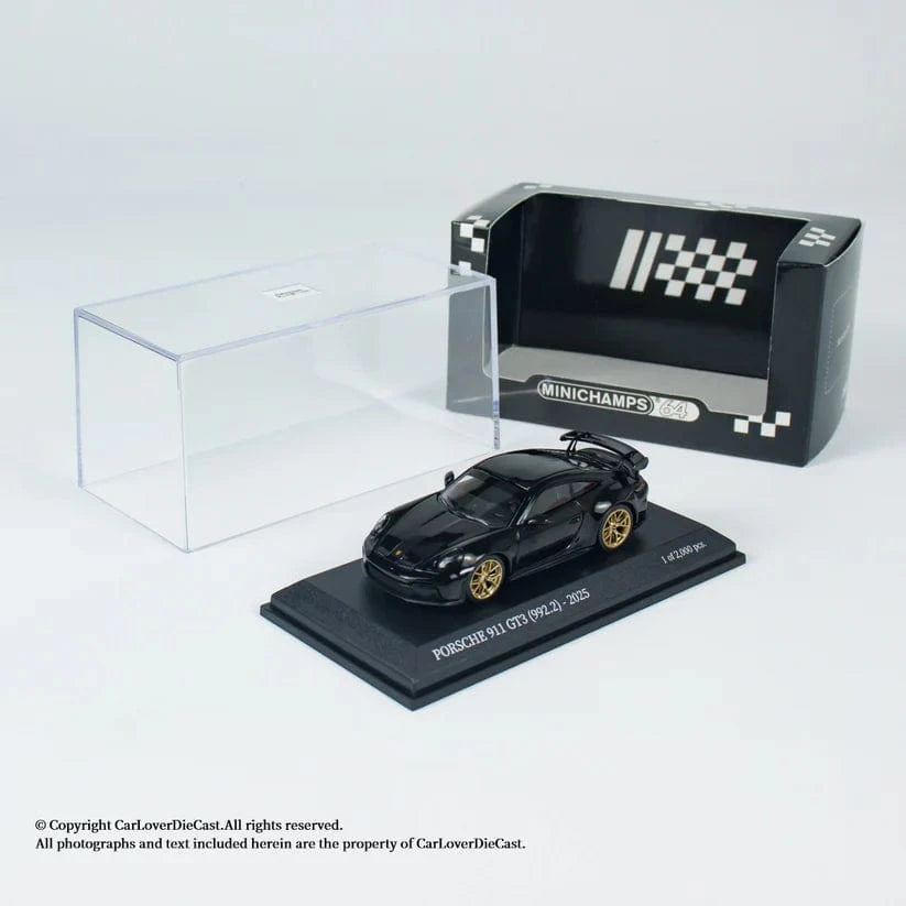 Porsche 911 992.2 GT3 2025 Black Weissach Package Minichamps 1:64