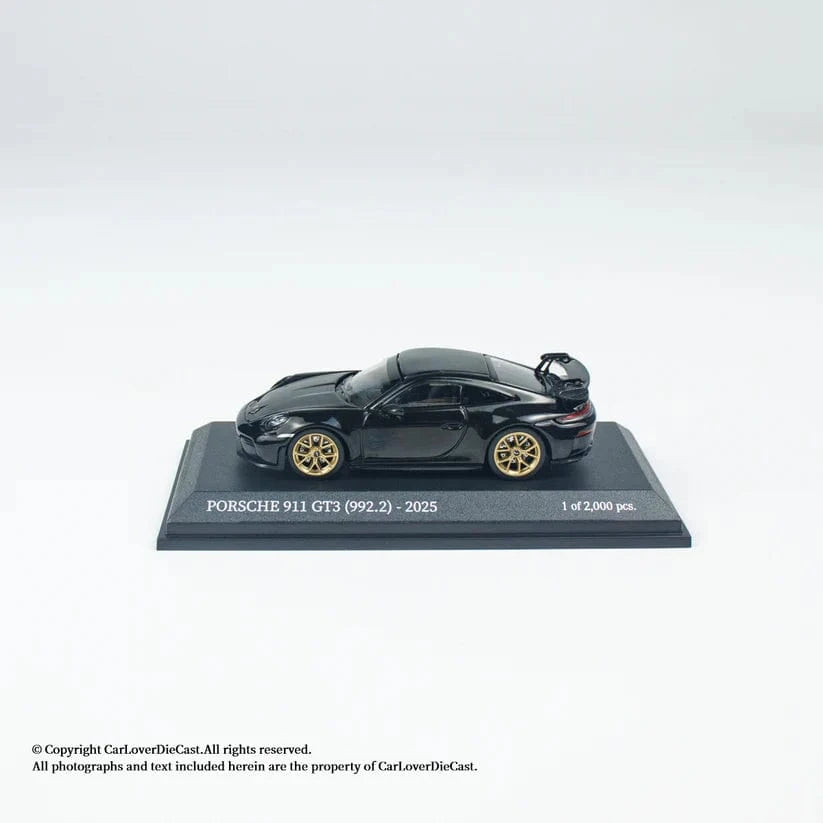 Porsche 911 992.2 GT3 2025 Black Weissach Package Minichamps 1:64