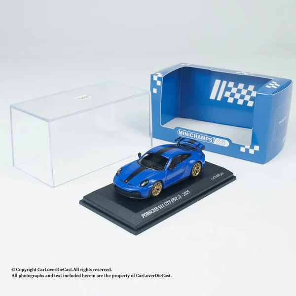 Porsche 911 992.2 GT3 2025 Blue Weissach Package Minichamps 1:64
