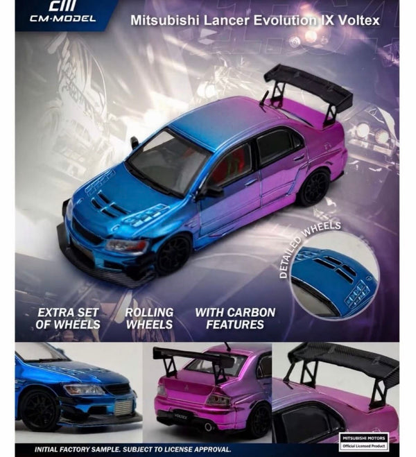(PRE-ORDER) Mitsubishi Lancer Evolution IX Voltex Chameleon Chrome CDX Canada Diecast Expo Exclusive CM Model 1/64 CM64-EvoIX-30